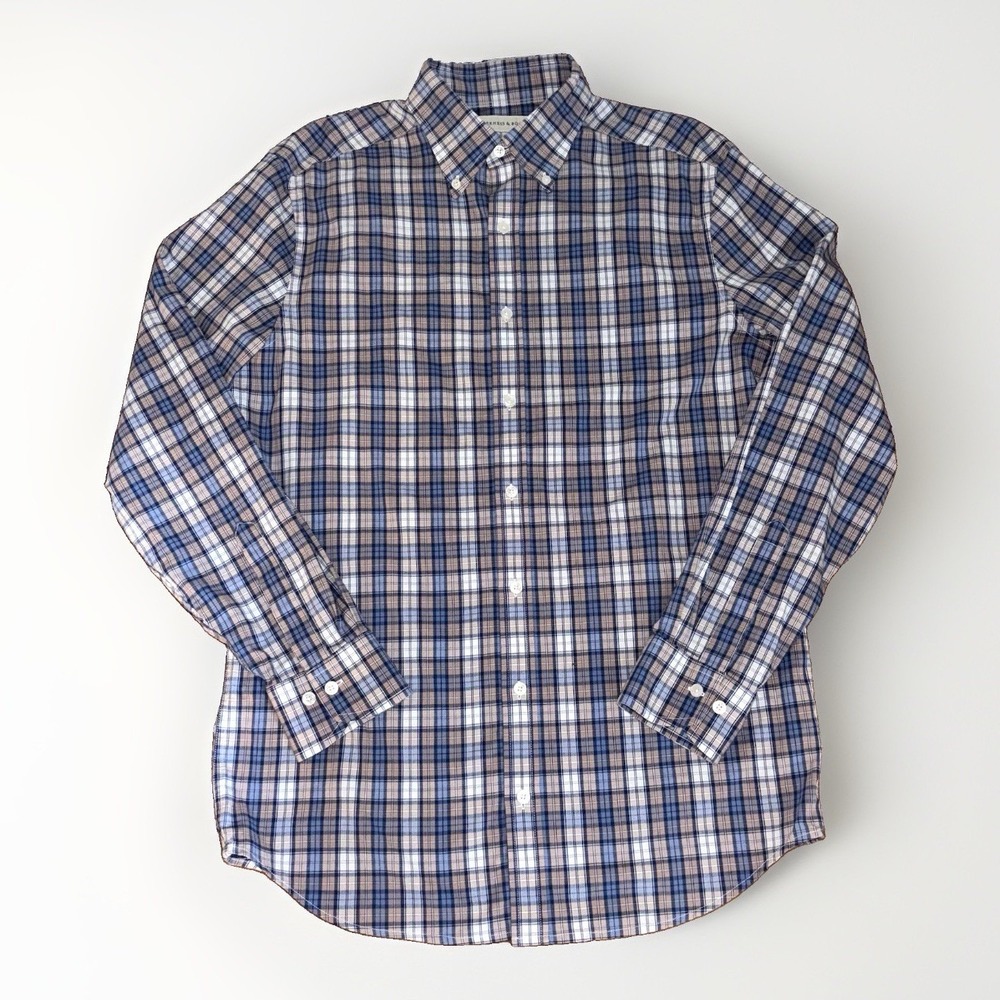 Holderness & Bourne The Andrews Fescue Tailored Fit Cotton Button-Down Shirt L